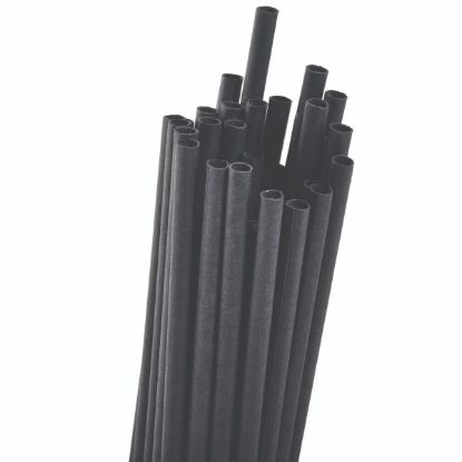 Black paper broken straws 40 pcs 20cm x 4.5mm