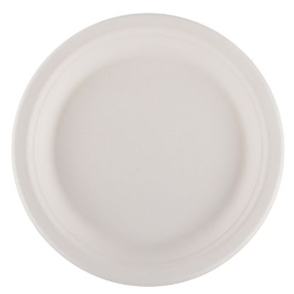 White sugarcane plates 23cm (50 pcs.)