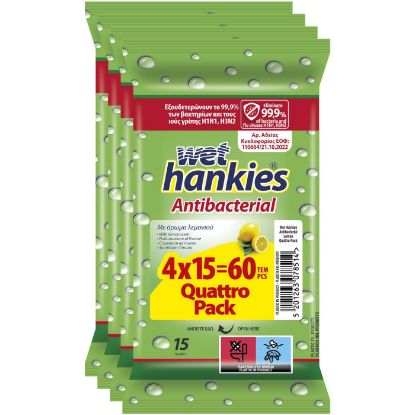 WET HANKIES liquid wipes Lemon 4x15 pcs.