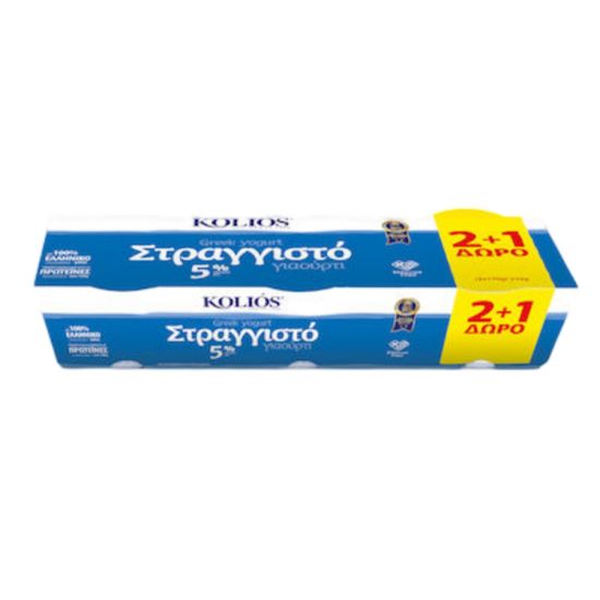 KOLIOS strained yogurt 5% 3x170g