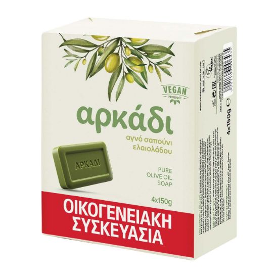 ARKADI green soap with olive oil 4x150g