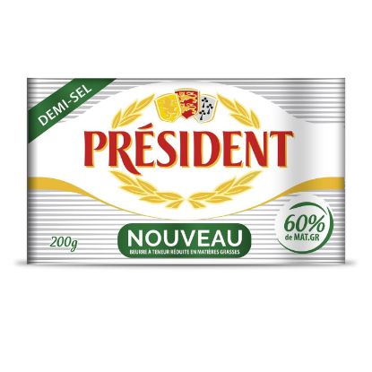 PRESIDENT salted butter 60% aluminum 200g