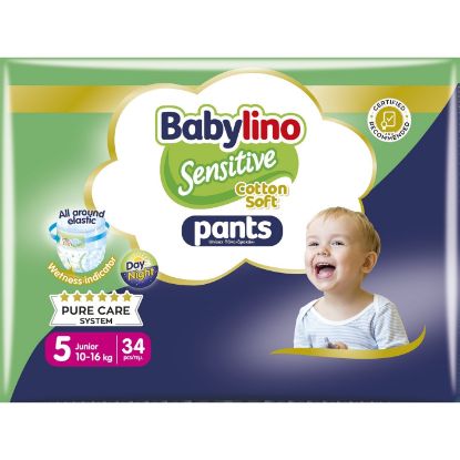 BABYLINO diaper-booties Cotton Soft Unisex No5 Junior 10-16kg 34 pcs.