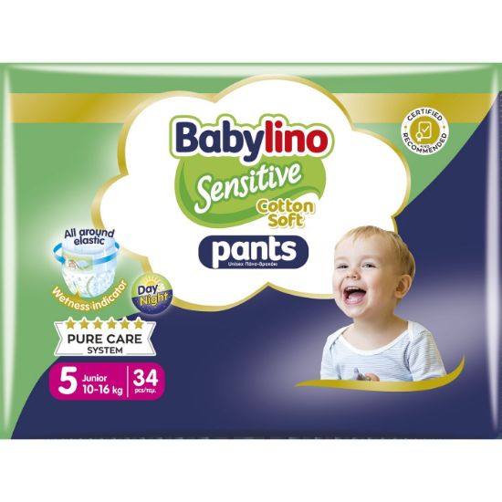 BABYLINO diaper-booties Cotton Soft Unisex No5 Junior 10-16kg 34 pcs.