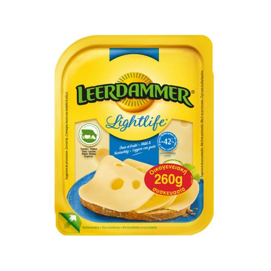 LEERDAMMER Light cheese slices 260g