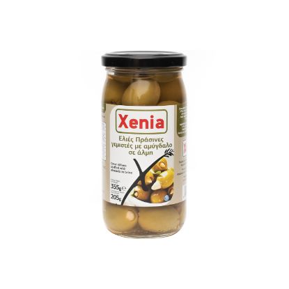 XENIA green olives with almond 355g