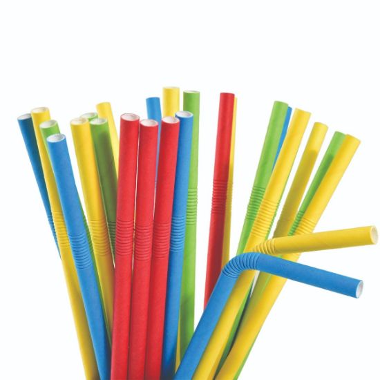 Colorful paper broken straws 25 pcs 22cm x 7mm