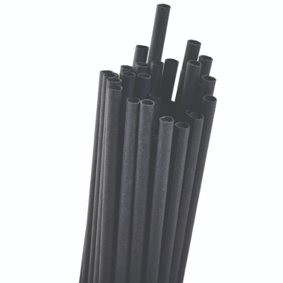 Black paper broken straws 40 pcs 20cm x 4.5mm