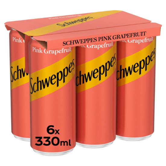 SCHWEPPES Pink Grapefruit soda 6x330ml