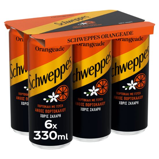 SCHWEPPES sugar-free orange soda 6x330ml