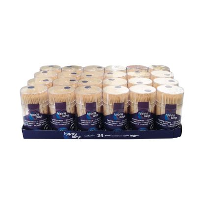 Wooden toothpicks in jar