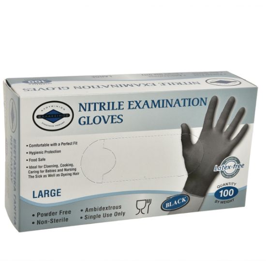 THALASSINOS nitrile disposable gloves black Large (100 pcs.)
