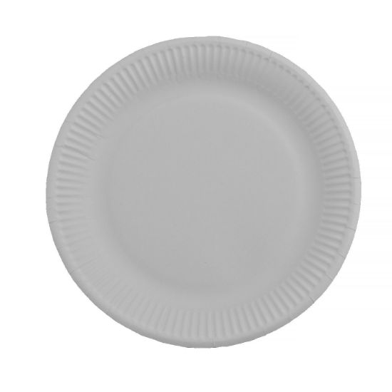White paper square compostable plates 23cm 50 pcs.