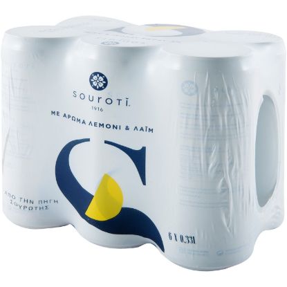 SOURTI natural sparkling water with lemon and lime flavor (6x330ml)
