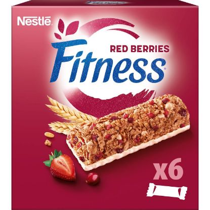 NESTLE Fitness cereal bars with strawberry and cranberries 6x23.5g