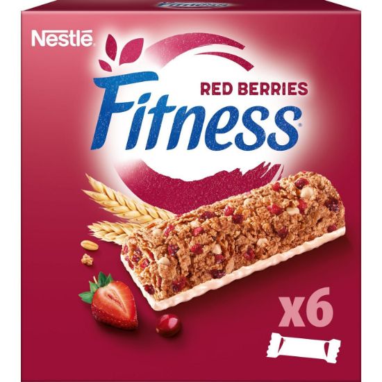 NESTLE Fitness cereal bars with strawberry and cranberries 6x23.5g