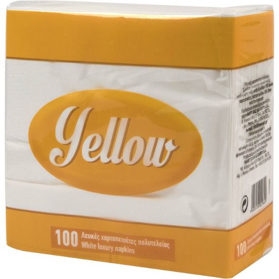 YELLOW white paper towels 38x38cm (100 pcs)