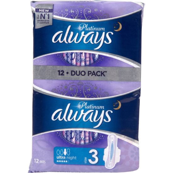ALWAYS platinum ultra night wipes with wings (12pcs)