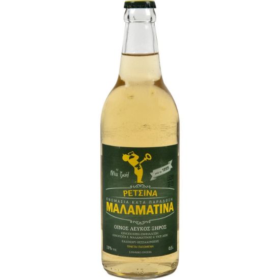 MALAMATINA dry white retsina wine (500ml)