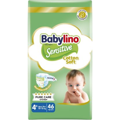 BABYLINO Sensitive diapers No.4+ 10-15 Kg Value Pack 46 pcs.