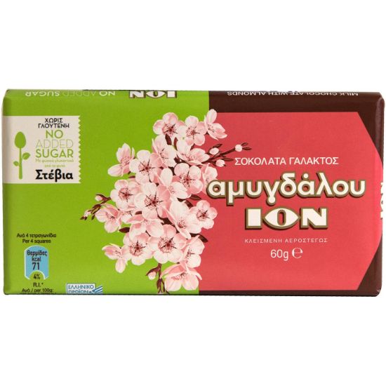 ION almond milk chocolate with stevia gluten-free (60g)
